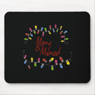 Merry &amp; Married First Christmas Matching Coupl Mouse Pad