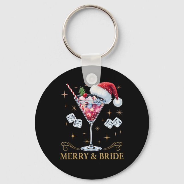 Merry And Bride Bachelorette Party Tail Drink Chri Keychain (Front)
