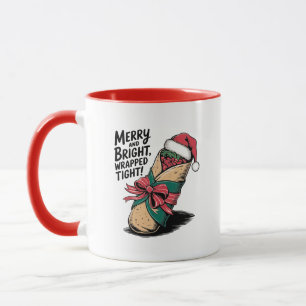 Merry and Bright: A Festive Christmas Burrito Mug