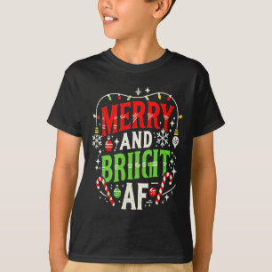 Merry And Bright Af – Funny Christmas Holiday Desi T-Shirt