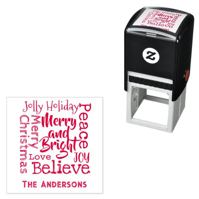 Merry and Bright  and Favourite Christmas Sayings Self-inking Stamp (In Situ)