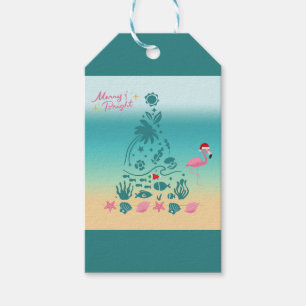 Merry And Bright Beach Christmas Gift Tags