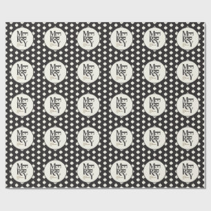 Merry and bright black and gold Christmas Wrapping Paper