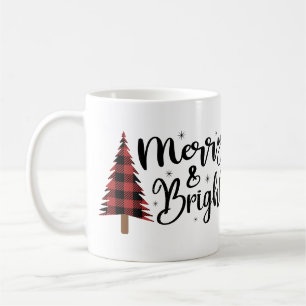 Merry and Bright Buffalo Plaid Tree  Coffee Mug