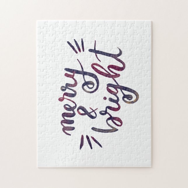 Merry and bright - burgundy jigsaw puzzle (Vertical)