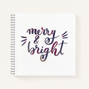 Merry and bright - burgundy notebook