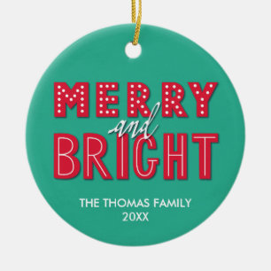 Merry and Bright Ceramic Ornament
