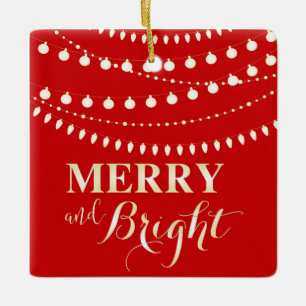 Merry and Bright Ceramic Ornament