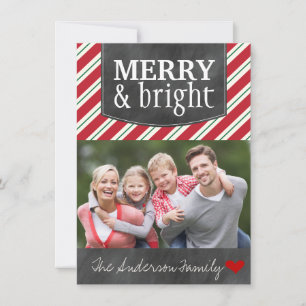 Merry and Bright Chalkboard Christmas Photo Cards