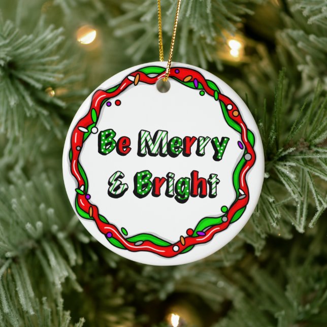 Merry and Bright Christmas   Ceramic Ornament (Tree)