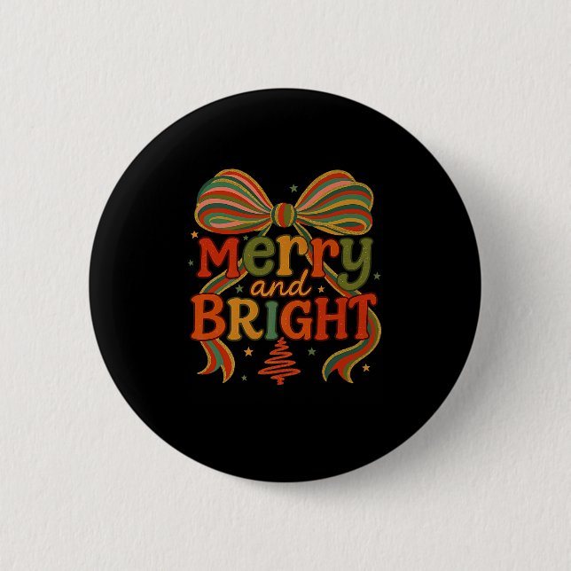 Merry And Bright Christmas Crew 2025 Funny Family  2 Inch Round Button (Front)