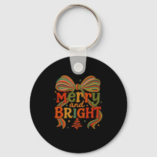 Merry And Bright Christmas Crew 2025 Funny Family Keychain