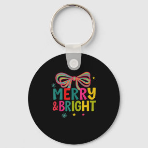 Merry And Bright Christmas Crew 2025 Funny Family  Keychain