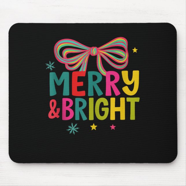 Merry And Bright Christmas Crew 2025 Funny Family  Mouse Pad (Front)