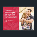 Merry and Bright Christmas Design Holiday Postcard<br><div class="desc">Merry and Bright Christmas Design
Oh so merry
and so bright
full of joy and
Christmas light</div>