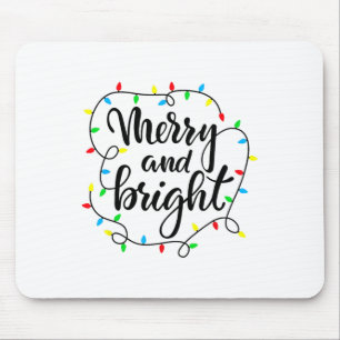 Merry And Bright Christmas Family Pyjamas Matching Mouse Pad