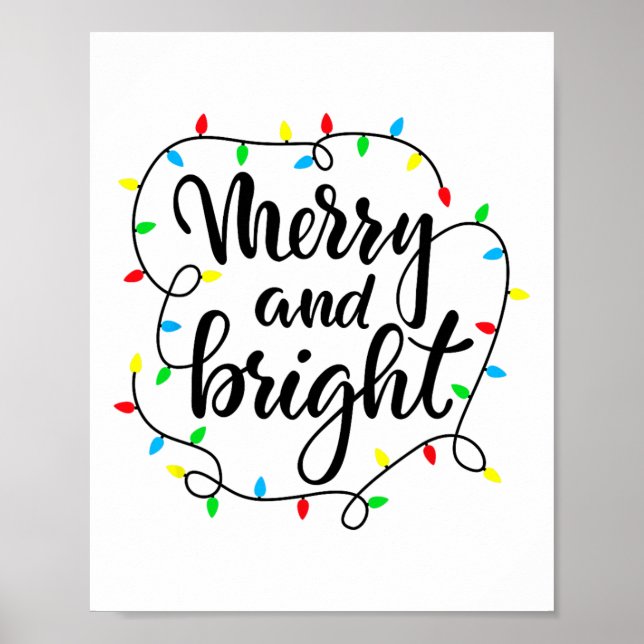 Merry And Bright Christmas Family Pyjamas Matching Poster (Front)
