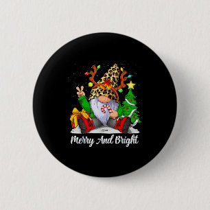 Merry And Bright Christmas Gnome Family Pajamas Ma 2 Inch Round Button