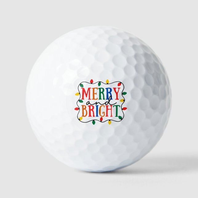Merry And Bright Christmas Golf Balls (Front)