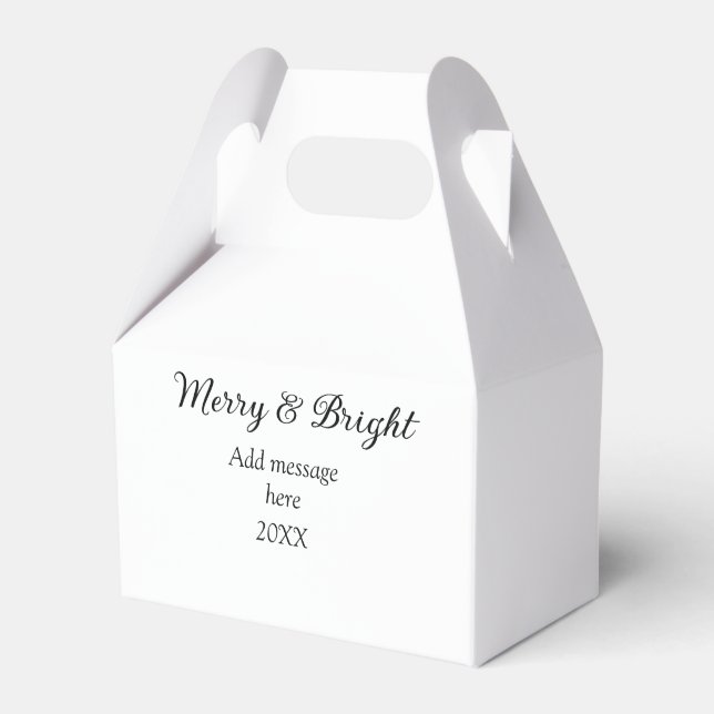 Merry and bright Christmas holiday add messageyear Favor Box (Front Side)