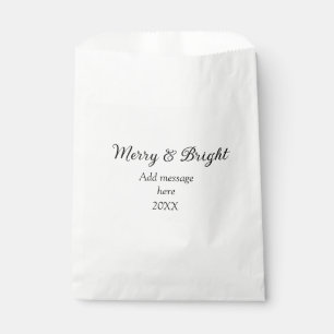 Merry and bright Christmas holiday add messageyear Favour Bag