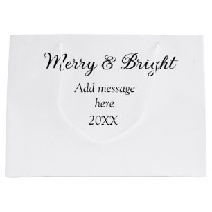 Merry and bright Christmas holiday add messageyear Large Gift Bag