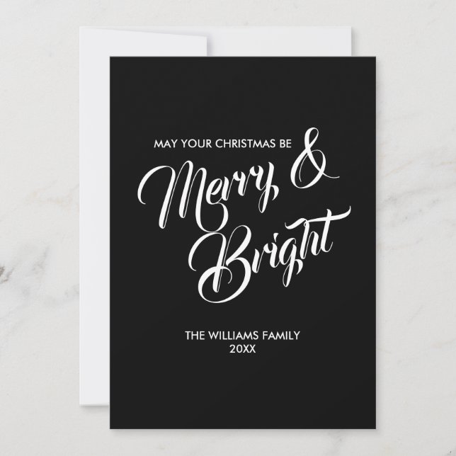 Merry and Bright Christmas Holiday Card (Front)