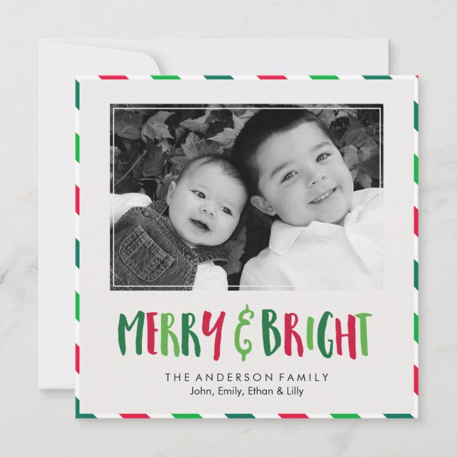 Merry and Bright Christmas Holiday Card (Front)