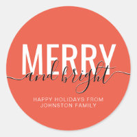 Merry and bright Christmas holiday orange