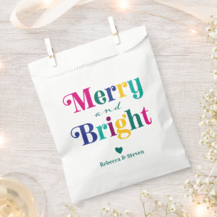 Merry and Bright Christmas Holiday Party Favour Bag