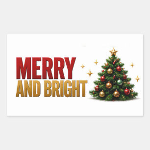 🎄 Merry And Bright Christmas Holiday Quote ✨ Sticker