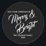 Merry and Bright Christmas Holiday Sticker<br><div class="desc">Personalize the custom text above. You can find additional coordinating items in our "Merry and Bright Christmas" collection.</div>