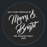 Merry and Bright Christmas Holiday Sticker<br><div class="desc">Personalize the custom text above. You can find additional coordinating items in our "Merry and Bright Christmas" collection.</div>