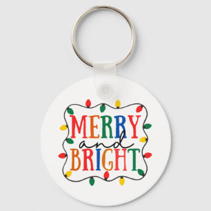 Merry And Bright Christmas Keychain