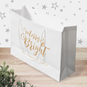 Merry and Bright Christmas Large Gift Bag 