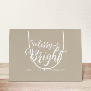 Merry and Bright Christmas Large Gift Bag