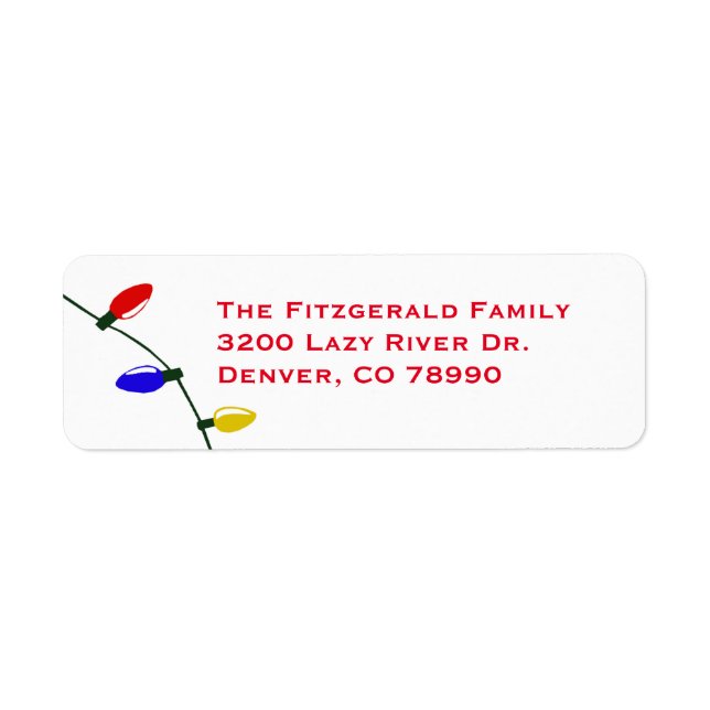 Merry and Bright Christmas Lights Address Labels (Front)