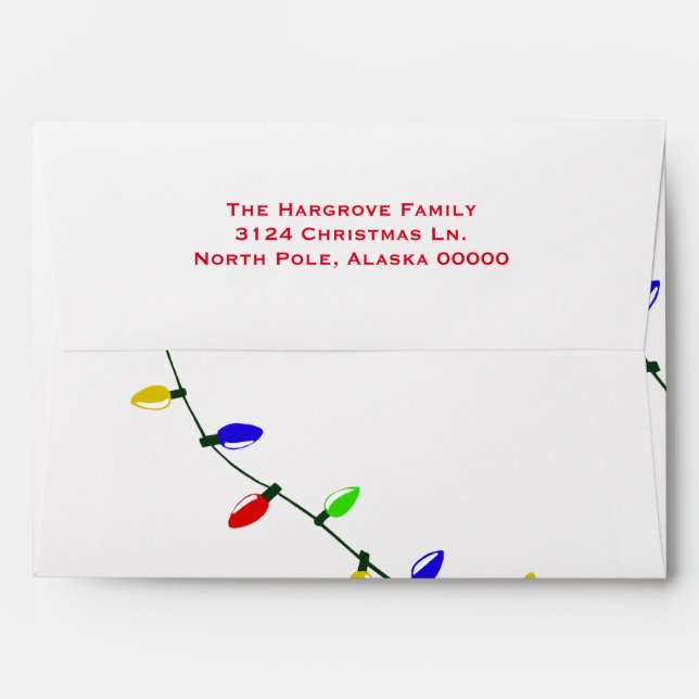 Merry and Bright Christmas Lights Envelope (Back (Top Flap))
