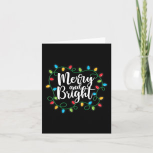 Merry And Bright Christmas Lights Family Matching Card