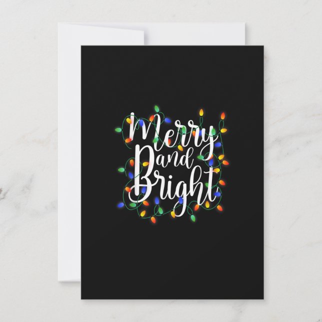 Merry and Bright Christmas Lights Family Matching  Invitation (Front)