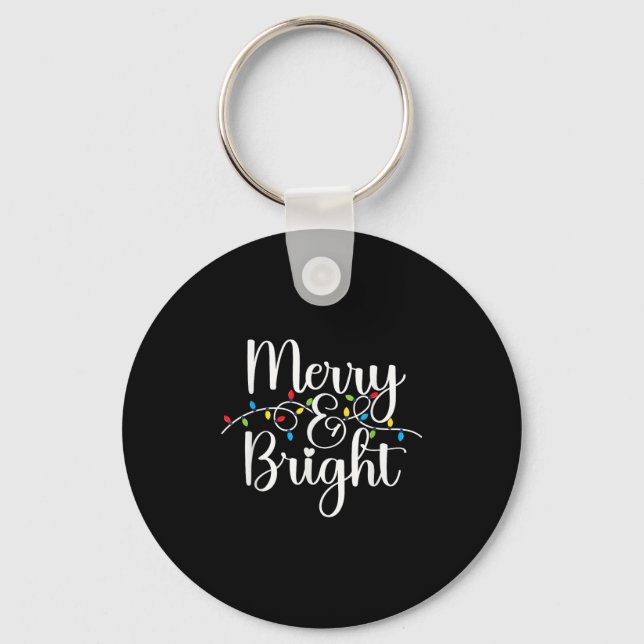 Merry And Bright Christmas Lights Family Pajama Xm Keychain (Front)