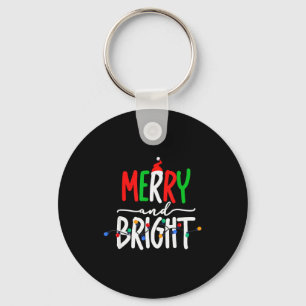 Merry And Bright Christmas Lights Family Pajama Xm Keychain