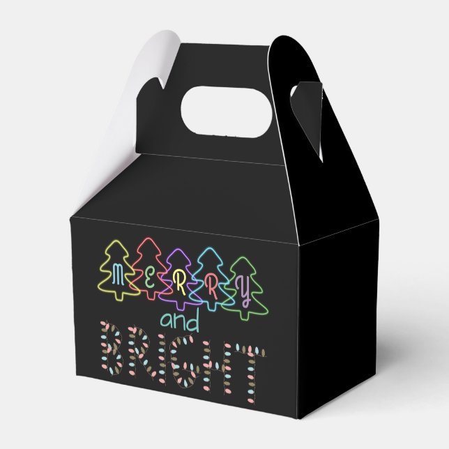 Merry and Bright Christmas Lights Favor Box (Back Side)