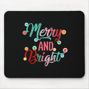 Merry And Bright Christmas Lights Xmas Family  Mouse Pad