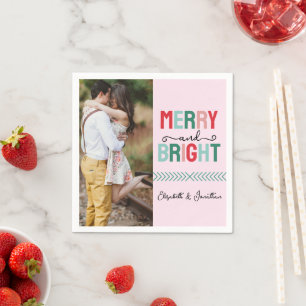 Merry and Bright Christmas Napkin