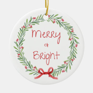 Merry and Bright Christmas Ornament
