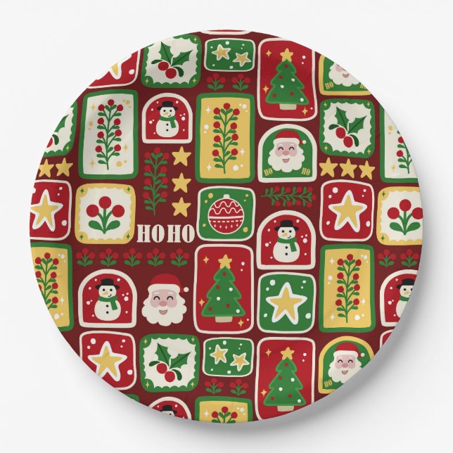 Merry and Bright Christmas  Paper Plate (Front)