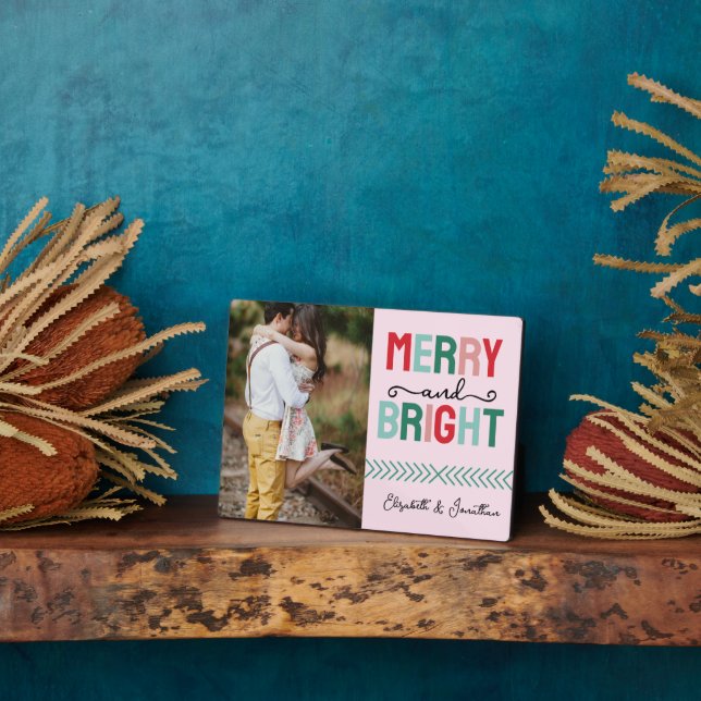 Merry and Bright Christmas Plaque (Side)