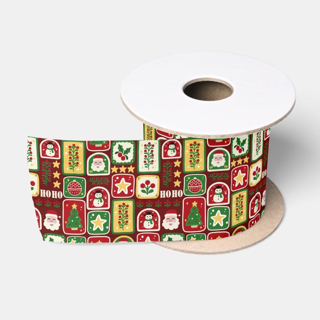 Merry and Bright Christmas  Satin Ribbon (Spool)