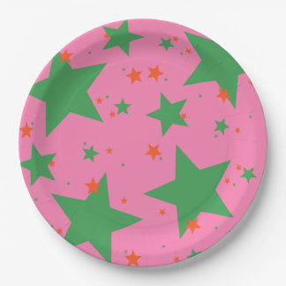 Merry and Bright Christmas Stars Paper Plate